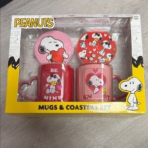 Peanuts Red and Pink Snoopy Mug & Coaster Set